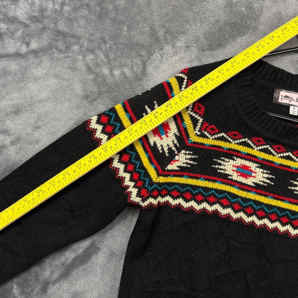 Oona & Maud Sweater Womens M Black Southwestern Geometric Knit Pullover - Picture 5 of 6